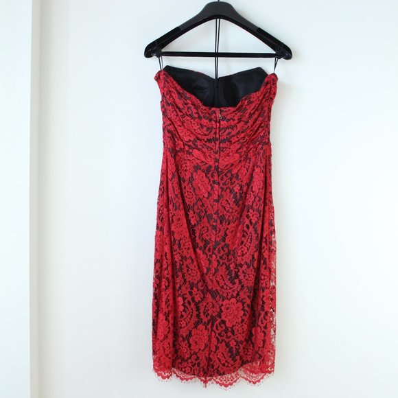 Dolce & Gabanna Floral lace strapless midi dress - Picture 2 of 4